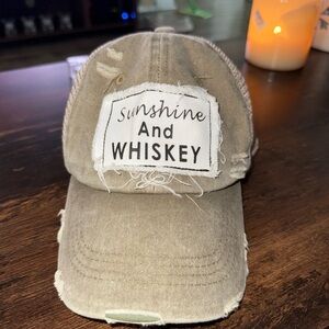 Distressed Tan Cap with Patch